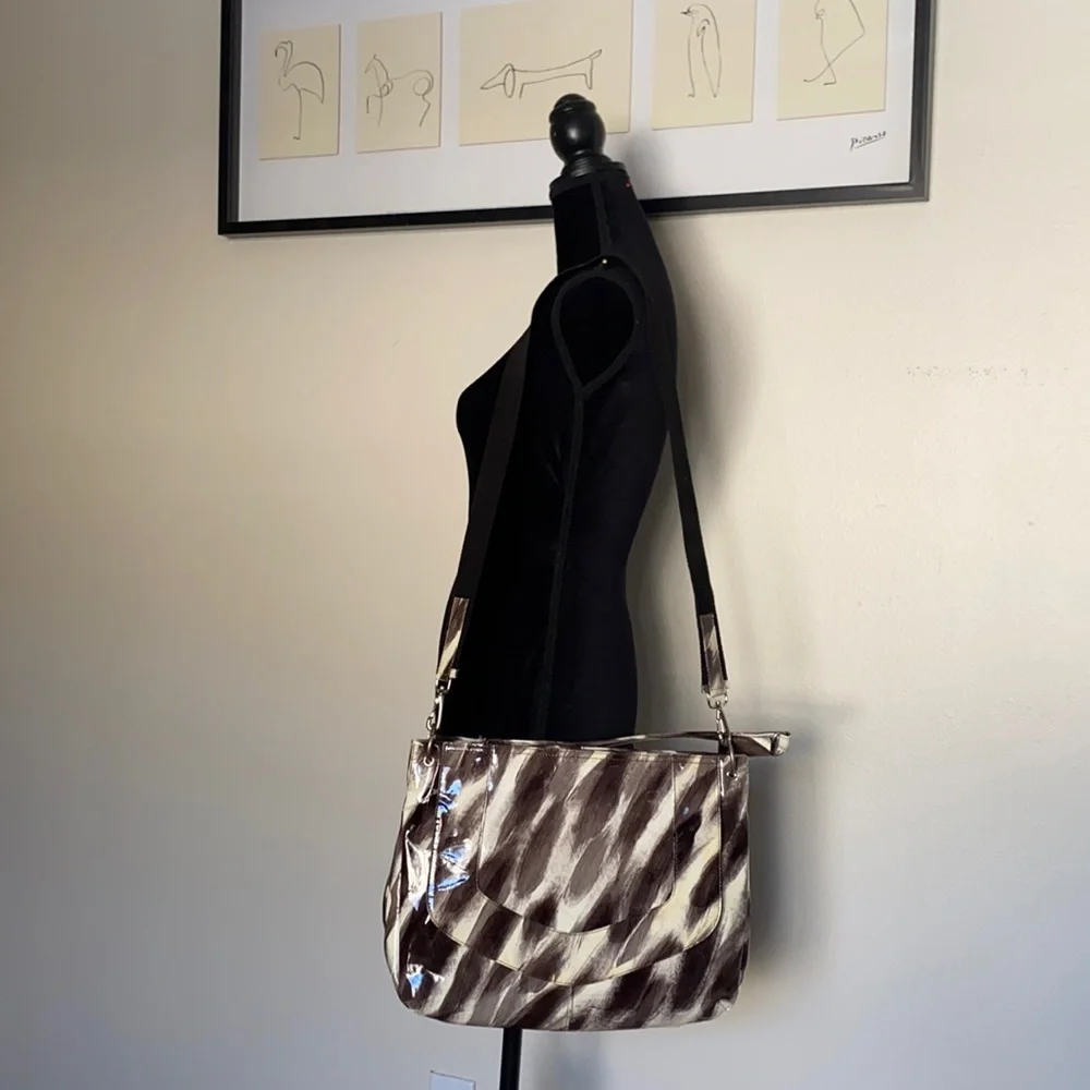 Kammi Reiss Patent print Leather crossbody purse